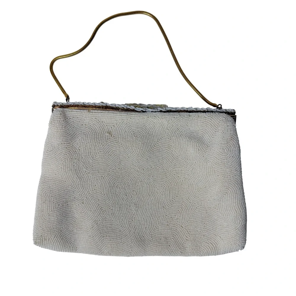 Vintage Beaded Evening Bag Made in‎ France Marshall Field Bridal Purse
